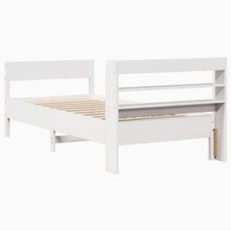 Berkfield Home Decorative Bed Frame without Mattress White 90x190 cm Single Soli - thumbnail 6