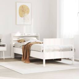Berkfield Home Decorative Bed Frame without Mattress White 90x190 cm Single Soli - thumbnail 2