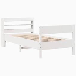 Berkfield Home Decorative Bed Frame without Mattress White 90x190 cm Single Soli - thumbnail 1