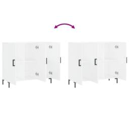 Berkfield Home Sideboard White 90x34x80 cm Engineered Wood - Size: 90 x 34 x 80 cm - thumbnail 9