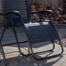 Samuel Alexander Set of 2 Black Multi Position Textoline Zero Gravity Garden Relaxer Chair Lounger - thumbnail 8