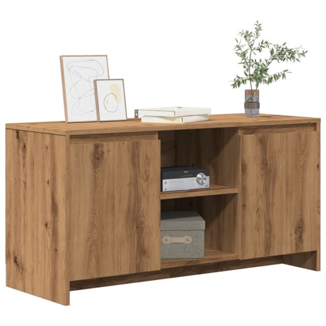 Berkfield Home TV Cabinet Artisan Oak 102x37.5x52.5 cm Engineered Wood in Brown - image 1