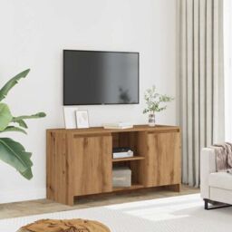 Berkfield Home TV Cabinet Artisan Oak 102x37.5x52.5 cm Engineered Wood in Brown - thumbnail 3