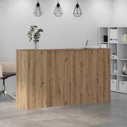 Berkfield Home Reception Desk Artisan Oak 180x50x103.5 cm Engineered Wood in Brown - thumbnail 4