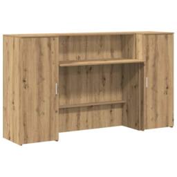 Berkfield Home Reception Desk Artisan Oak 180x50x103.5 cm Engineered Wood in Brown - thumbnail 6