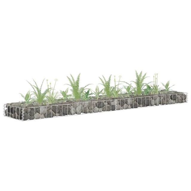 Berkfield Home Gabion Raised Bed Galvanised Steel 180x30x10 cm in Silver - Size: 180 x 30 x 10 cm - image 1