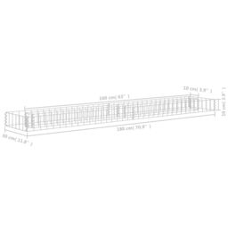 Berkfield Home Gabion Raised Bed Galvanised Steel 180x30x10 cm in Silver - Size: 180 x 30 x 10 cm - thumbnail 6