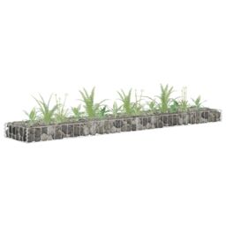 Berkfield Home Gabion Raised Bed Galvanised Steel 180x30x10 cm in Silver - Size: 180 x 30 x 10 cm