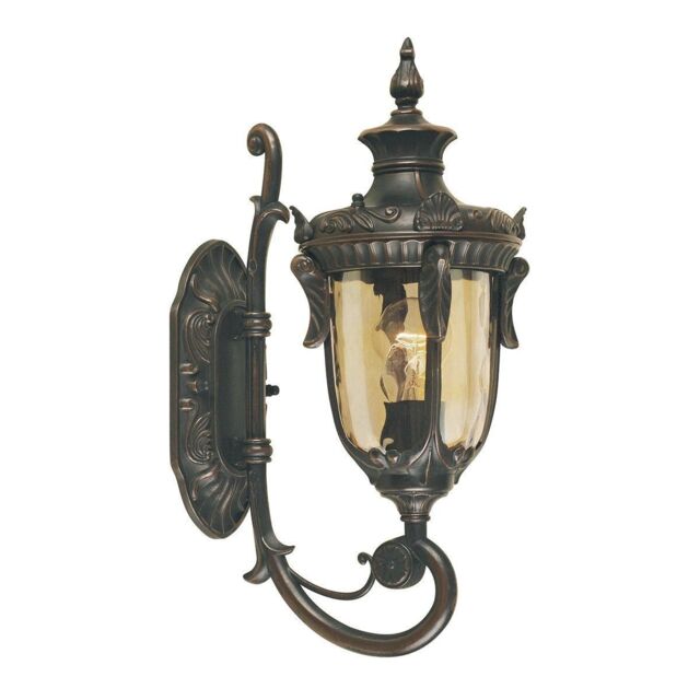 Netlighting Philadelphia 1 Light Outdoor Small Wall Lantern Light Old Bronze IP44 E27 in Brown - image 1