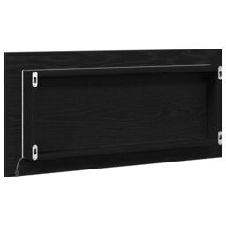 Berkfield Home Bathroom Mirror Cabinet with LED Light Black Oak 80x37 cm - thumbnail 6
