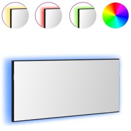 Berkfield Home Bathroom Mirror Cabinet with LED Light Black Oak 80x37 cm - thumbnail 3