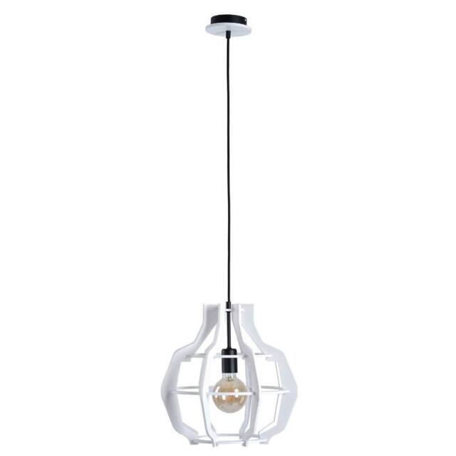 Netlighting Bento Wire Frame Pendant Ceiling Light White 38.5cm 1x E27
