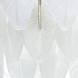 Wyld and Coco 60cm Brass Chandelier Pendant Frosted Glass Leaves and Pearl Beaded in Bronze - thumbnail 9