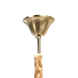 Wyld and Coco 60cm Brass Chandelier Pendant Frosted Glass Leaves and Pearl Beaded in Bronze - thumbnail 8