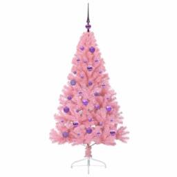 Berkfield Home Beautiful Artificial Pre-lit Christmas Tree with 150 LEDs Pink 15 - thumbnail 4