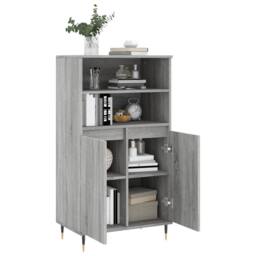 Berkfield Home Highboard Grey Sonoma 60x36x110 cm Engineered Wood - Size: 60 x 36 x 110 cm - thumbnail 4