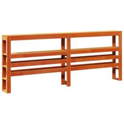 Berkfield Home Sleek Bed Frame Frame Wax Brown 180x200 cm Super King Solid Wood Pine - thumbnail 6