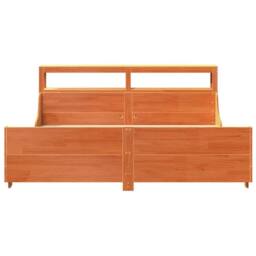 Berkfield Home Sleek Bed Frame Frame Wax Brown 180x200 cm Super King Solid Wood Pine - thumbnail 4
