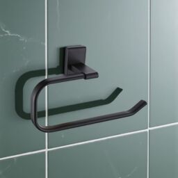 Showerdrape Unity Black Steel Wall Mounted Towel Ring - thumbnail 1