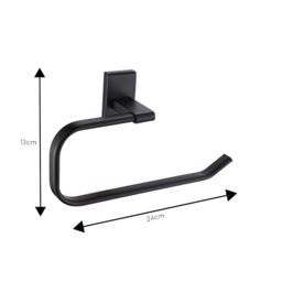 Showerdrape Unity Black Steel Wall Mounted Towel Ring - thumbnail 2