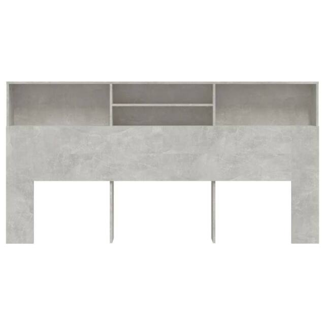 Berkfield Home Headboard Cabinet Concrete Grey 200x19x103.5 cm - image 1