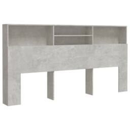 Berkfield Home Headboard Cabinet Concrete Grey 200x19x103.5 cm - thumbnail 3