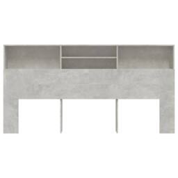 Berkfield Home Headboard Cabinet Concrete Grey 200x19x103.5 cm - thumbnail 1