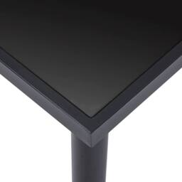 Berkfield Home Dining Table Black 160x80x75 cm Tempered Glass - Size: 160 x 80 x 75 cm - thumbnail 4