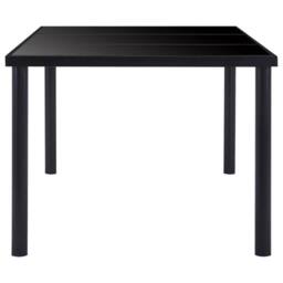 Berkfield Home Dining Table Black 160x80x75 cm Tempered Glass - Size: 160 x 80 x 75 cm - thumbnail 3