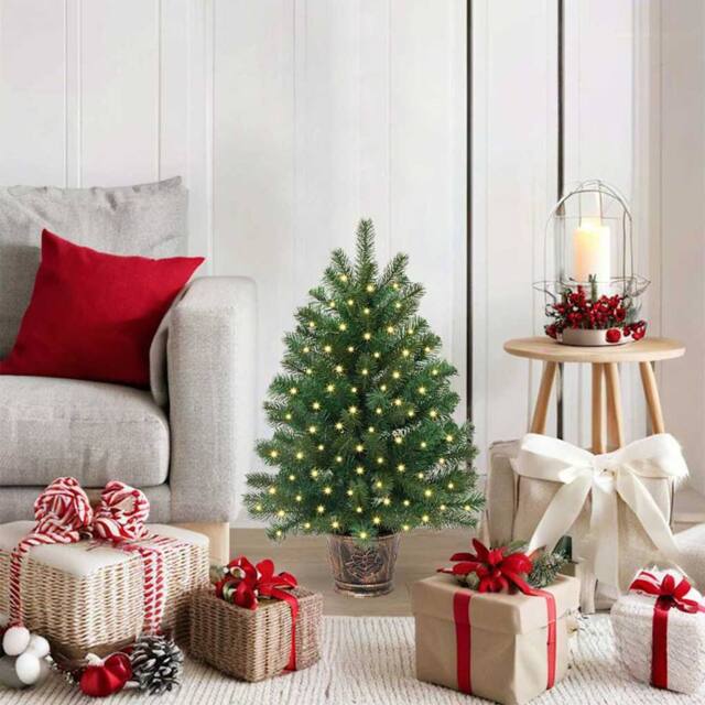 Berkfield Home Artificial Christmas Tree with 150 LEDs Green 65 cm PE & PVC - image 1