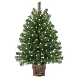 Berkfield Home Artificial Christmas Tree with 150 LEDs Green 65 cm PE & PVC - thumbnail 3