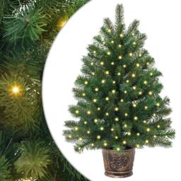 Berkfield Home Artificial Christmas Tree with 150 LEDs Green 65 cm PE & PVC - thumbnail 2