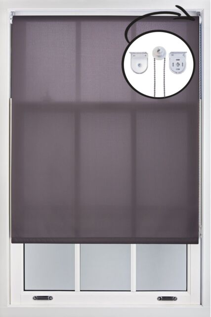 Furnished Dark Grey Daylight Roller Blinds with Metal Fittings - Trimmable Window Shade - Size: 110 cm width x 210 cm drop - image 1