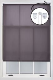 Furnished Dark Grey Daylight Roller Blinds with Metal Fittings - Trimmable Window Shade - Size: 110 cm width x 210 cm drop - thumbnail 1