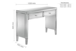 Birlea Mirrored Console Valencia 2 Drawer Bevelled Mirror Dressing Table in Silver - thumbnail 6