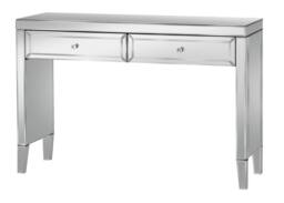 Birlea Mirrored Console Valencia 2 Drawer Bevelled Mirror Dressing Table in Silver - thumbnail 5