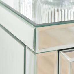 Birlea Mirrored Console Valencia 2 Drawer Bevelled Mirror Dressing Table in Silver - thumbnail 3