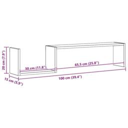Berkfield Home Wall Shelf 2 pcs Concrete Grey 100x15x20 cm Engineered Wood - Size: 100 x 15 x 20 cm - thumbnail 8