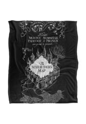 Warner Brothers Harry Potter Black & White Map Blanket 152 x 127 cm