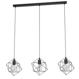 Eglo Straiton Black Steel Modern Geometric 3 Light Pendant - thumbnail 2