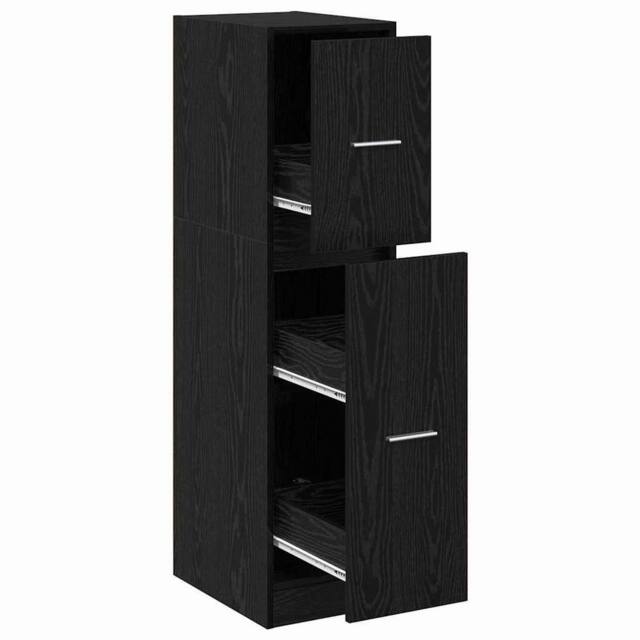 Berkfield Home Apothecary Cabinet Black Oak 30x41x118 cm Engineered Wood - Size: 30 x 41 x 118 cm - image 1
