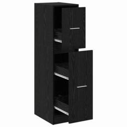 Berkfield Home Apothecary Cabinet Black Oak 30x41x118 cm Engineered Wood - Size: 30 x 41 x 118 cm - thumbnail 1