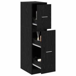 Berkfield Home Apothecary Cabinet Black Oak 30x41x118 cm Engineered Wood - Size: 30 x 41 x 118 cm - thumbnail 3
