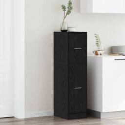 Berkfield Home Apothecary Cabinet Black Oak 30x41x118 cm Engineered Wood - Size: 30 x 41 x 118 cm - thumbnail 2