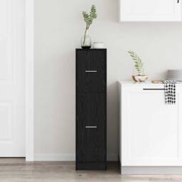 Berkfield Home Apothecary Cabinet Black Oak 30x41x118 cm Engineered Wood - Size: 30 x 41 x 118 cm - thumbnail 4