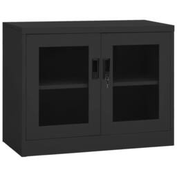 Berkfield Home Office Cabinet Anthracite 90x40x70 cm Steel in Black - Size: 90 x 40 x 70 cm - thumbnail 1