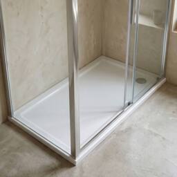 Balterley Premium Slip Resistant Rectangular Shower Tray in White Stone Resin - thumbnail 6