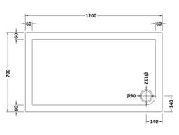 Balterley Premium Slip Resistant Rectangular Shower Tray in White Stone Resin - thumbnail 2