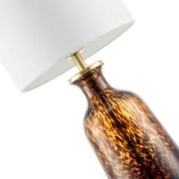 Happy Homewares Modern Amber & Black Snowflake Speckle Glass Table Lamp with Shade - thumbnail 4