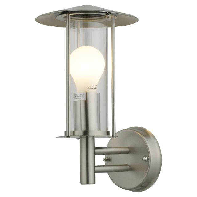 First Choice Lighting Treviso - Brushed Stainless Steel Outdoor Wall Light in Silver - image 1